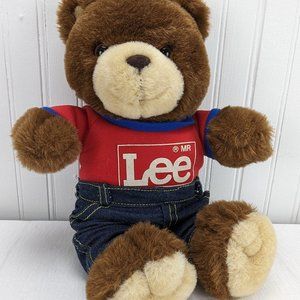Vintage Cuddly Creatures Mr Lee Jeans Brown Teddy Bear Plush 12" Stuffed Animal